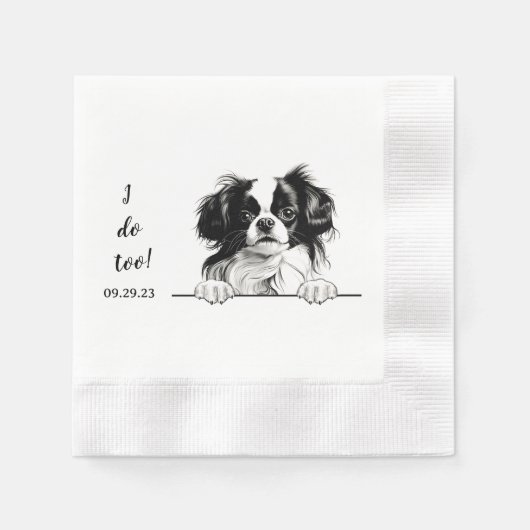 Japanischer Chin Hund Personalisiert tue ich auch Serviette (Vorderseite)