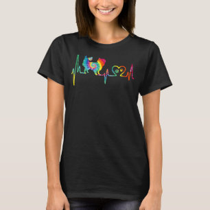 Japanischer Chin Mama Vater Heartbeat Gefärbte Kra T-Shirt