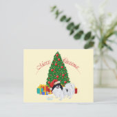 Japanischer Chin Merry Christmas Feiertagspostkarte (Stehend Vorderseite)