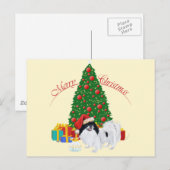 Japanischer Chin Merry Christmas Feiertagspostkarte (Vorne/Hinten)