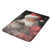 Japanischer Chin mit Weihnachtsfeiertag Badematte (Schrägansicht)