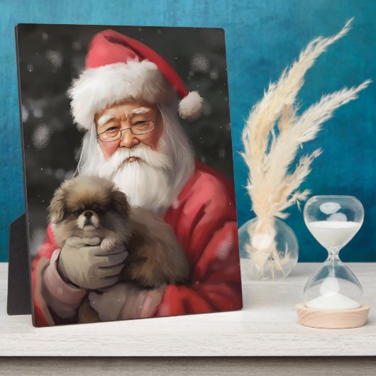 Japanischer Chin mit Weihnachtsfeiertag Fotoplatte (Seite)