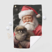 Japanischer Chin mit Weihnachtsfeiertag Golfhandtuch (Insitu)