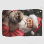 Japanischer Chin mit Weihnachtsfeiertag Golfhandtuch (Horizontal)