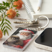 Japanischer Chin mit Weihnachtsfeiertag Schlüsselanhänger (Vorderseite rechts)