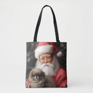 Japanischer Chin mit Weihnachtsfeiertag Tasche