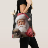 Japanischer Chin mit Weihnachtsfeiertag Tasche (Von Nahem)