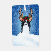 Japanischer Chin Reindeer Ornament Aus Metall (Vorderseite links)