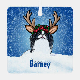 Japanischer Chin Reindeer Ornament Aus Metall