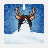 Japanischer Chin Reindeer Ornament Aus Metall (Vorderseite)