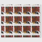 Japanischer Chin wartet auf Weihnachten Geschenkpapier (Flach)