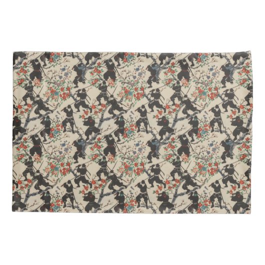 Japanischer Chiyogami Ninja Pattern Pillowcase Kissenbezug (Rückseite)