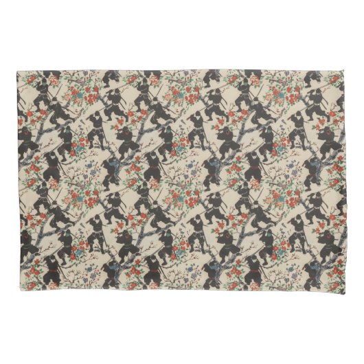 Japanischer Chiyogami Ninja Pattern Pillowcase Kissenbezug (Vorderseite)