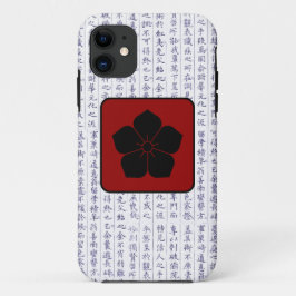 Japanischer Clan Kamon Kanji Script Cherry Blossom iPhone 11 Hülle