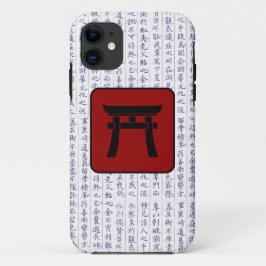 Japanischer Clan Kamon Kanji Script Torii Gate iPhone 11 Hülle
