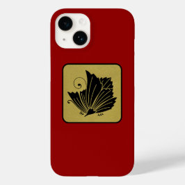 Japanischer Clan Kamon Red Laquer und Gold Butterf Case-Mate iPhone 14 Hülle