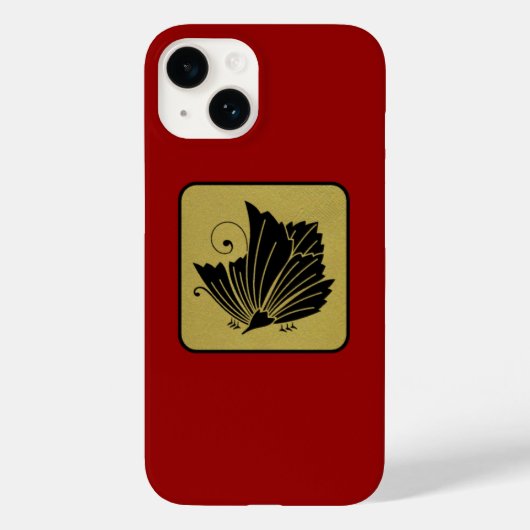 Japanischer Clan Kamon Red Laquer und Gold Butterf Case-Mate iPhone Hülle (Rückseite)