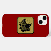 Japanischer Clan Kamon Red Laquer und Gold Butterf Case-Mate iPhone Hülle (Rückseite (Horizontal))