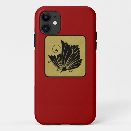 Japanischer Clan Kamon Red Laquer und Gold Butterf Case-Mate iPhone Hülle (Rückseite)