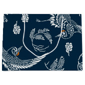 Japanischer Crane Couple Große Geschenktüte (Vorderseite)