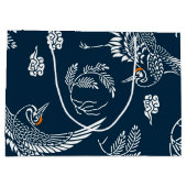 Japanischer Crane Couple Große Geschenktüte (Rückseite)