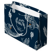 Japanischer Crane Couple Große Geschenktüte (Rückseite Schrägansicht)