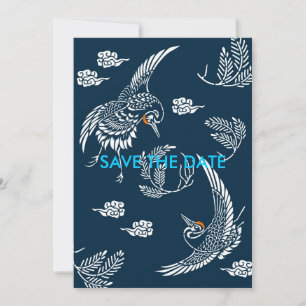 Japanischer Crane Couple Save The Date