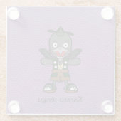 Japanischer Crow Tengu: Cartoon Yokai Glasuntersetzer (Rückseite)