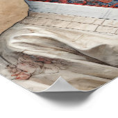 Japanischer Cyberpunk-Geisha auf Pergament Poster (Ecke)