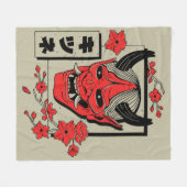 japanischer Dämon Fleecedecke (Vorderseite (Horizontal))