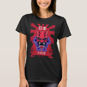 Japanischer Dämon-Samurai Oni Japanische Sonnenmas T-Shirt