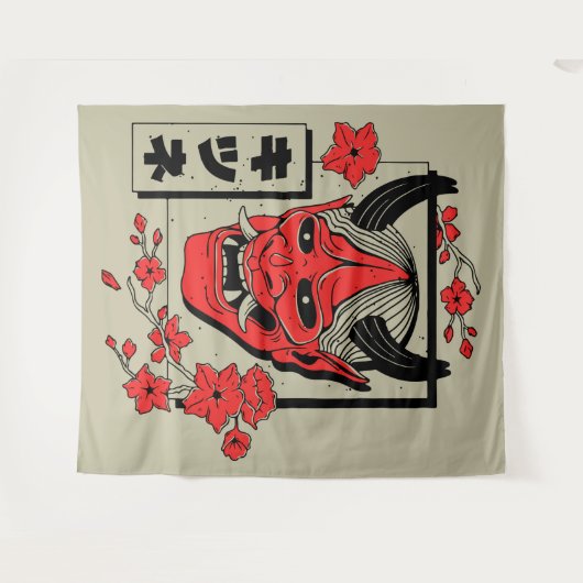 japanischer Dämon Wandteppich (Vorderseite (Horizontal))