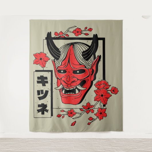 japanischer Dämon Wandteppich (Vorderseite)