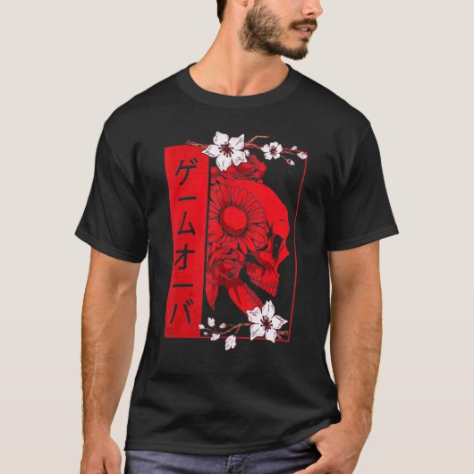Japanischer Dämonengefecht Skull Devil Oni Harajuk T-Shirt (Vorderseite)