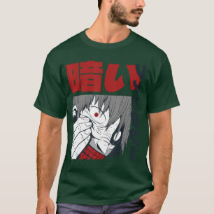 Japanischer Dark-Art-Horror-Dämon-Anime-Typ Kanji T-Shirt