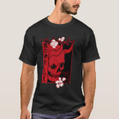 Japanischer Demon Art Face Skull Devil Oni Harajuk T-Shirt (Vorderseite)