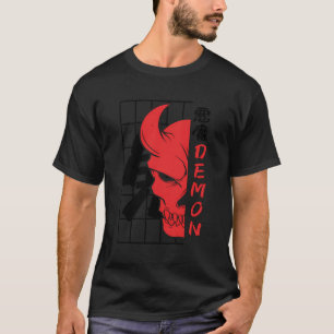 Japanischer Demon Oni maskiert Kunstgefecht Skull T-Shirt