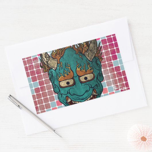 japanischer Demon Rechteckiger Aufkleber (Umschlag)