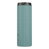 Japanischer Doll Polka Dot Blue Personalisiert Thermosbecher (Rückseite)