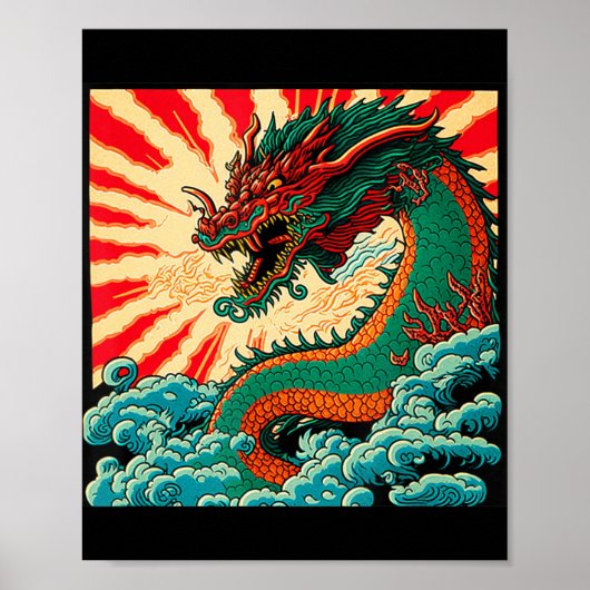 Japanischer Drache Anime Japan chinesische Drachen Poster (Vorne)