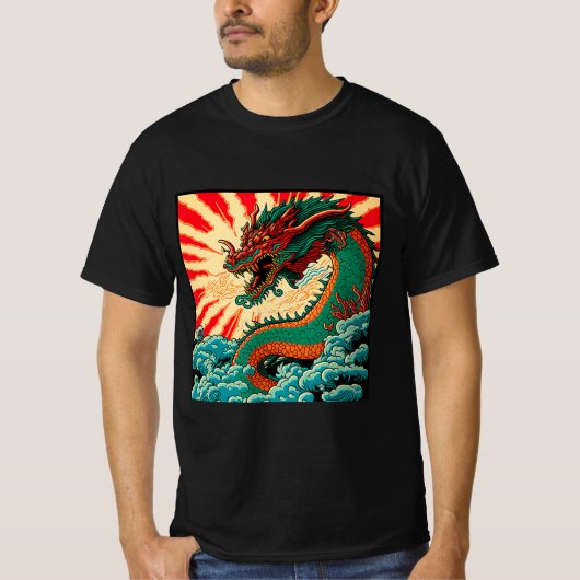 Japanischer Drache Anime Japan chinesische Drachen T-Shirt (Vorderseite)