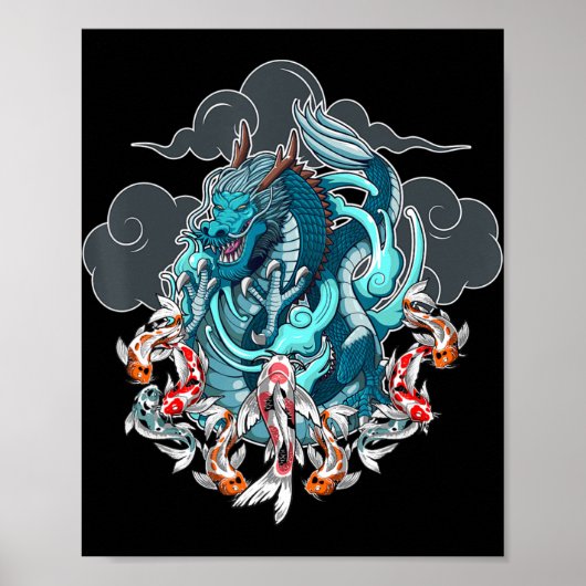 Japanischer Drache Anime Japan Tattoo Anime Lover Poster (Vorne)