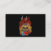 Japanischer Drache Cyberpunk Samurai Koi Fish Aest Visitenkarte (Rückseite)