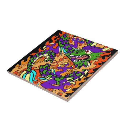 JAPANISCHER DRACHE-ENTWURF FLIESE (Seite)