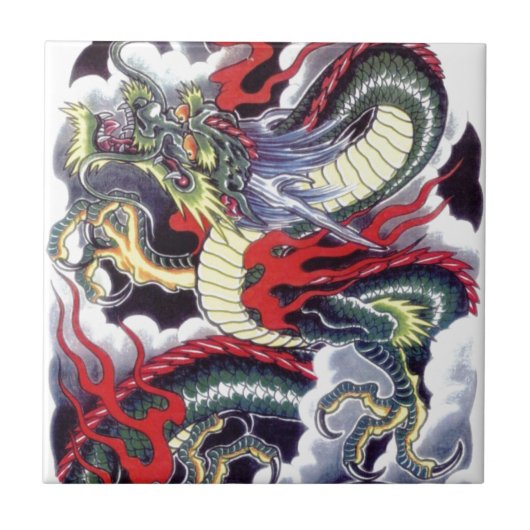 Japanischer Drache Fliese (Vorderseite)