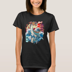 Japanischer Drache Great Wave Kanagawa Japan Vinta T-Shirt