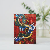 Japanischer Drache - gutes Glück Postkarte (Stehend Vorderseite)
