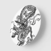 Japanischer Drache - im chinesischen Stil Runde Wanduhr (Winkel)