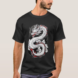 Japanischer Drache in Wolken Männer Frauen Asiatis T-Shirt