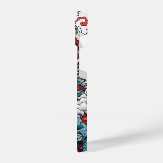 Japanischer Drache iPhone 14 Slim Fit Case, Glossy iPhone Hülle (Linke Seite)
